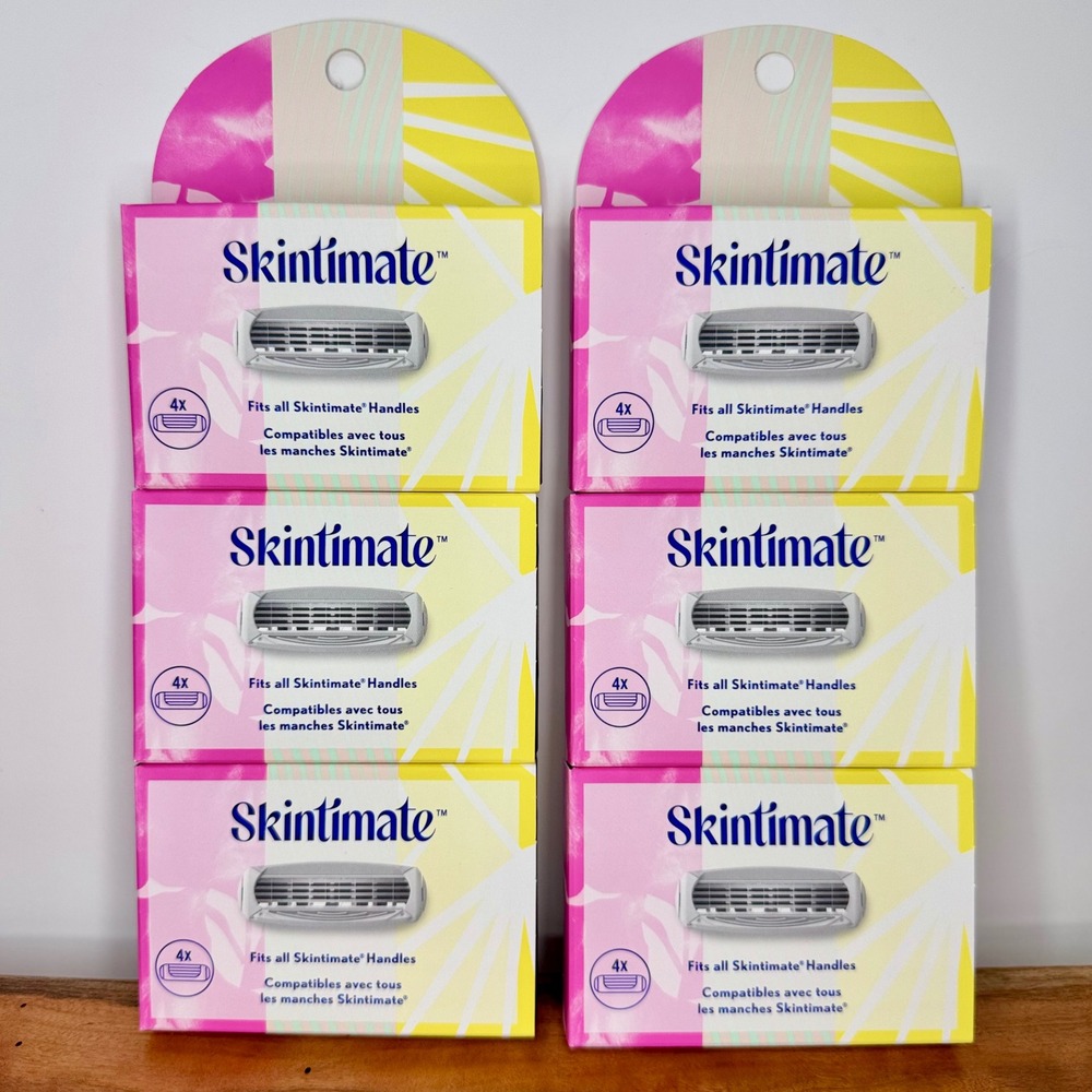 Skintimate 4-Blade Razor Blade Refills 24 Count (6 Packs of 4) Aloe Vitamin E